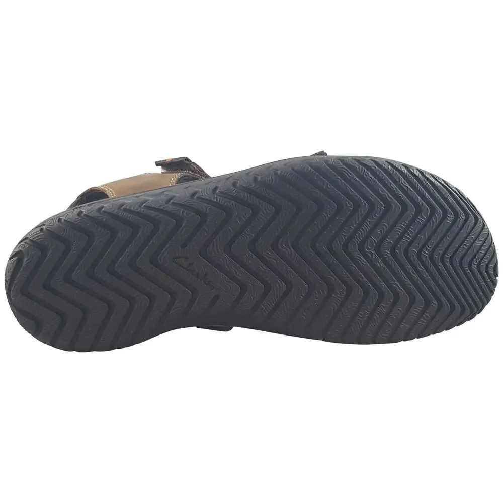 Clarks Wesley Shore Beeswax Leather Mens Sandals Brown Size 10 M